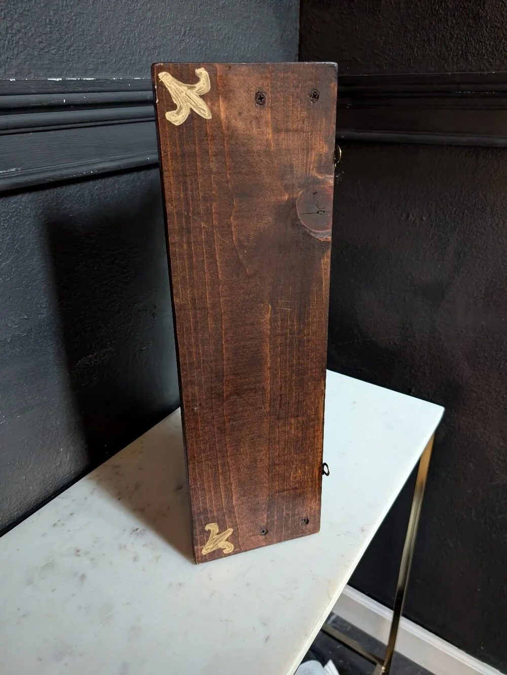 Vintage Dark Walnut Wood Scroll Wall Hanging Shelf 18